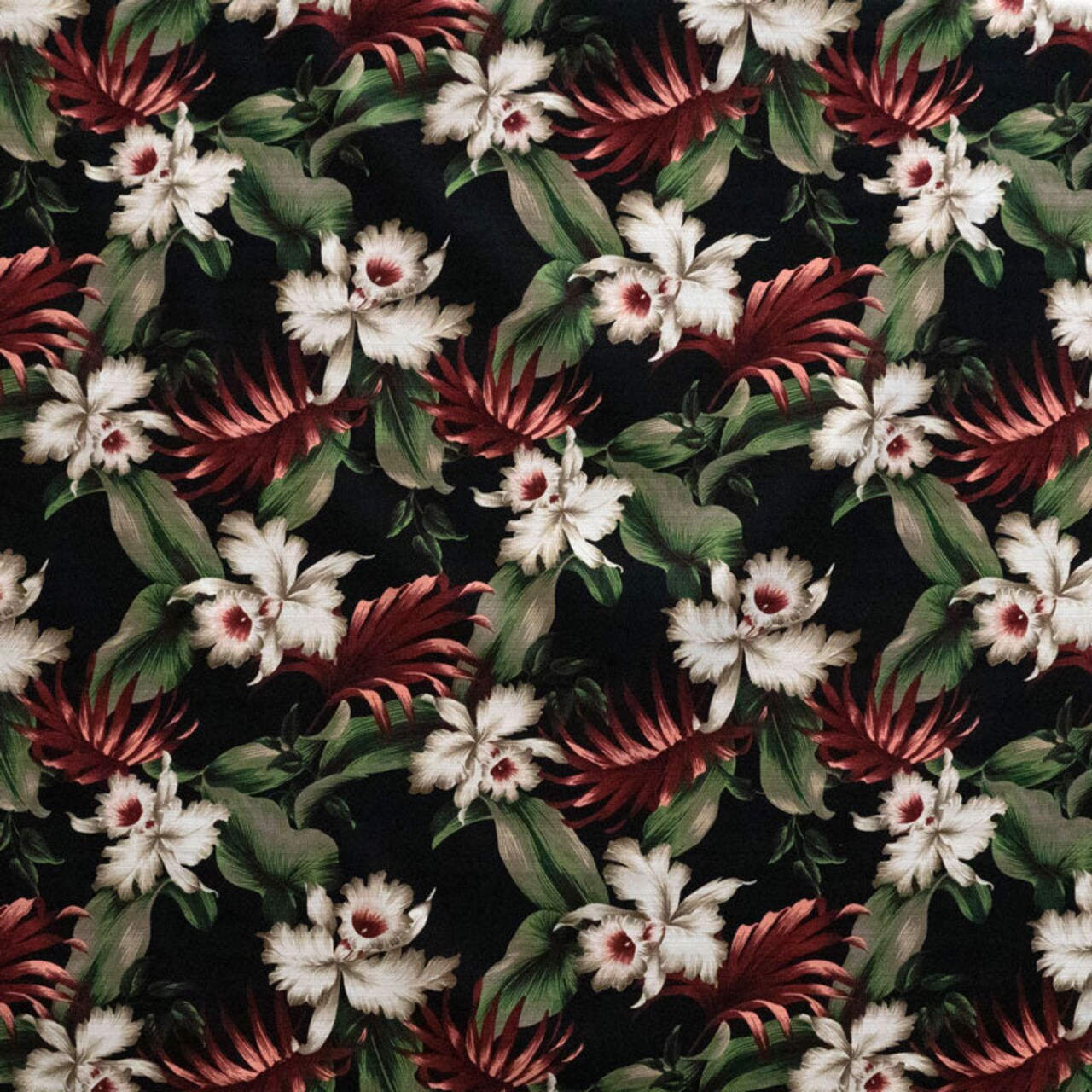 1 Yard Tropical Garden 100% Cotton Light Barkcloth Fabric 36in L x 45in W Premium Textile